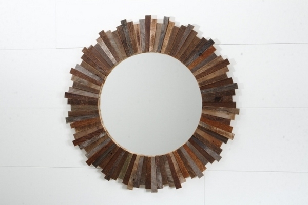 wall mirror wooden frame reclaimed wood modern home wall decorating