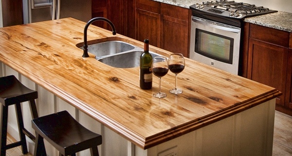 wood countertop kitchen decor ideas