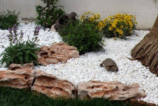 Asian style garden design decorative garden rocks plants