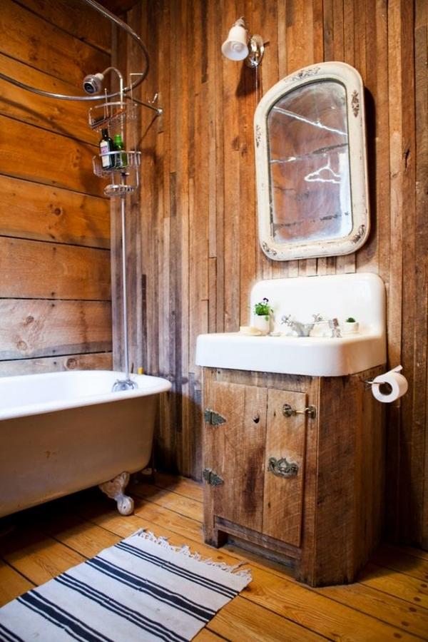 Bathroom rustic decor vintage furniture ceramic washbasin clawfoot tub