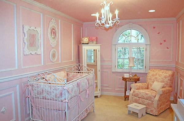 Beautiful pink nursery small baby girl room decor princess