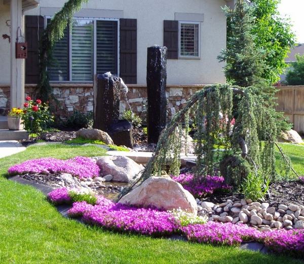 Landscaping ideas for small front yards garden design flower beds decorative rocks