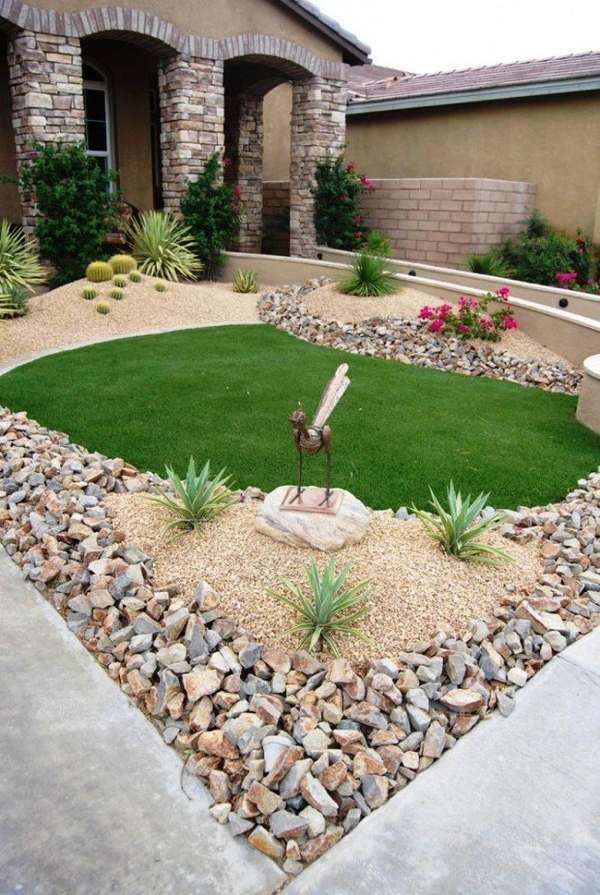 Landscaping ideas for small front yards garden design gravel lawn