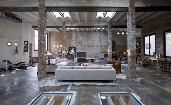 Loft-apartment-ideas-modern-chic-living-room-modern-and-vitage-furniture