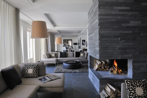 Modern stone fireplaces home designs decor ideas