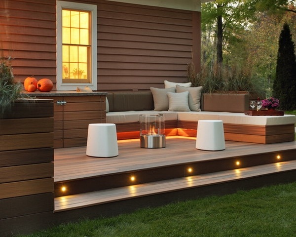 Patio deck design ideas modern patio deck corner sofa
