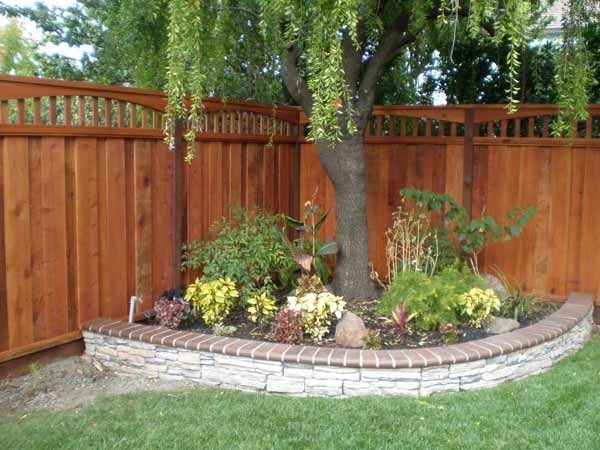 Redwood fence garden decoration ideas privacy fence 