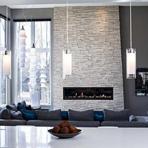 Stone fireplace designs contemporary home ideas creative lighting