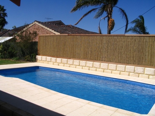 Swimming pool privacy fence bamboo fence garden fence ideas