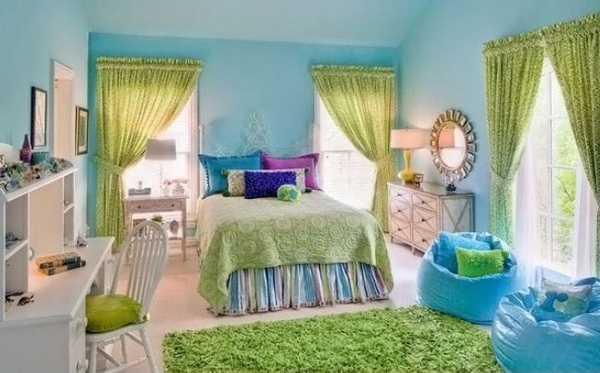 Teenage girls bedroom designs modern teen rooms blue green interior white furniture