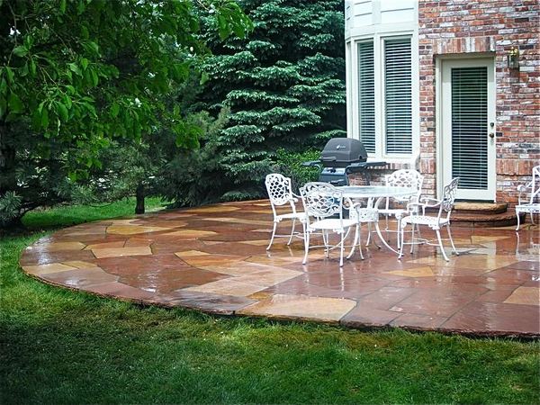 awesome flagstone white outdoor furniture lawn
