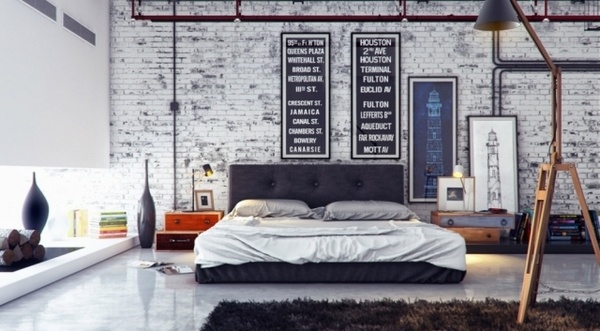 bachelor bedroom ideas for men brick wall original decor
