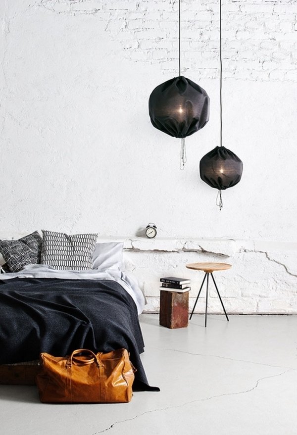 bachelor minimalist style brick wall modern pendants