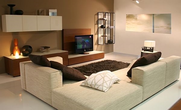 bachelor pad design decoration modern living room sectional sofa