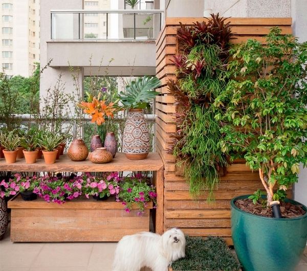 small balcony design flower pots tree planter box