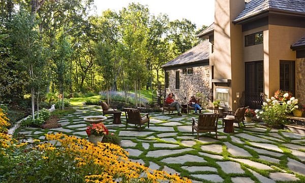 landscape outdoor furniture patio flooring ideas