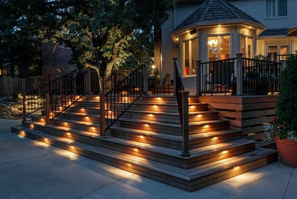 beautiful deck lights built in stair lights patio decor ideas