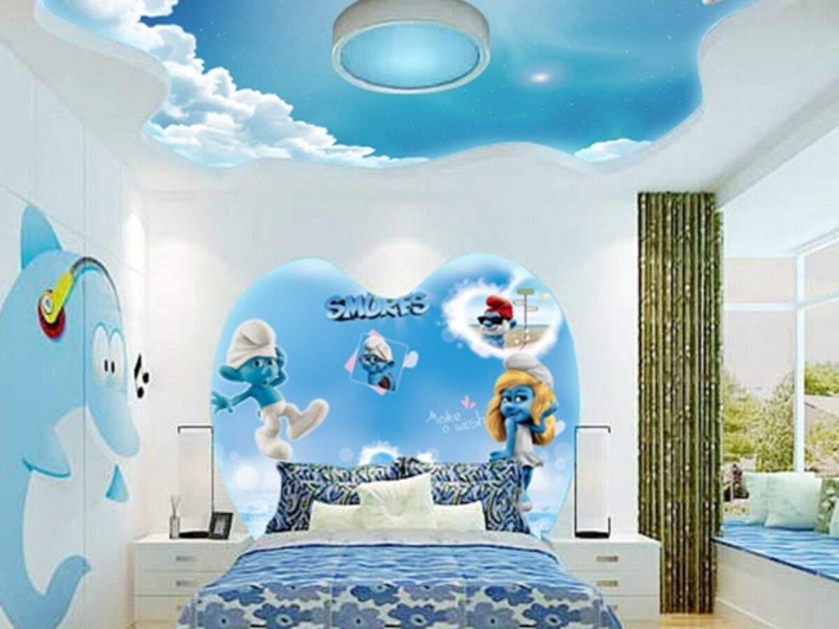 Coolest Bedrooms In The World For Kids   Best Kids Room Design Ceiling Design Ideas Smurfs 1200x900 