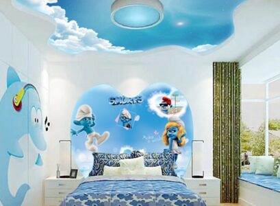best-kids-room-design-ceiling-design-ideas-smurfs