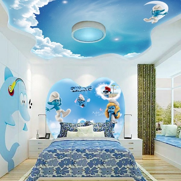 best kids room design ceiling design ideas smurfs