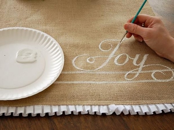 burlap paint DIY table decoration ideas