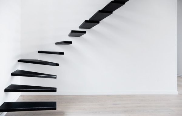 interior staircase floating stairs minimalist staircase design black