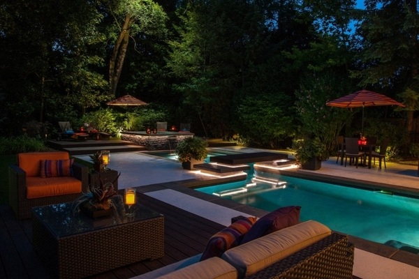 contemporary patio lighting design patio landscape ideas swimming pool lights
