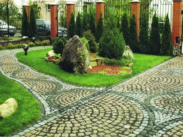 garden decoration ideas semi circular pattern garden path ideas