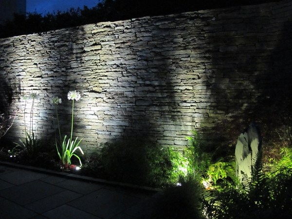 garden lighting ideas garden landscape design stone wall lighting