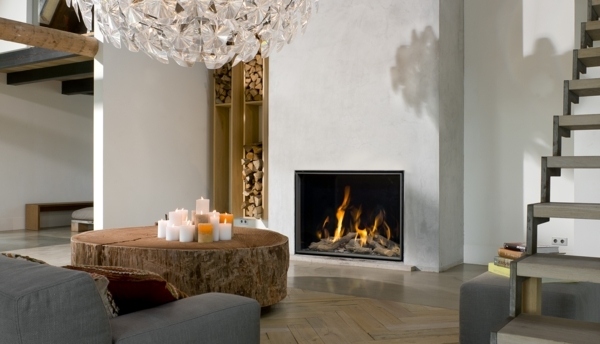 interior design rustic fireplace