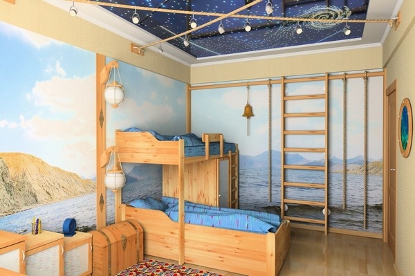 kids room design bunk beds space ceiling design