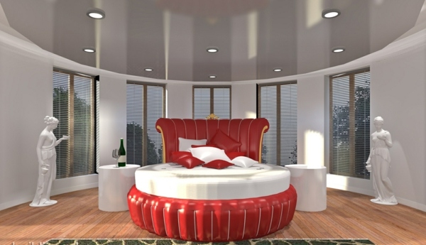 leather bed round contemporary bedroom furniture design minimalist bedroom
