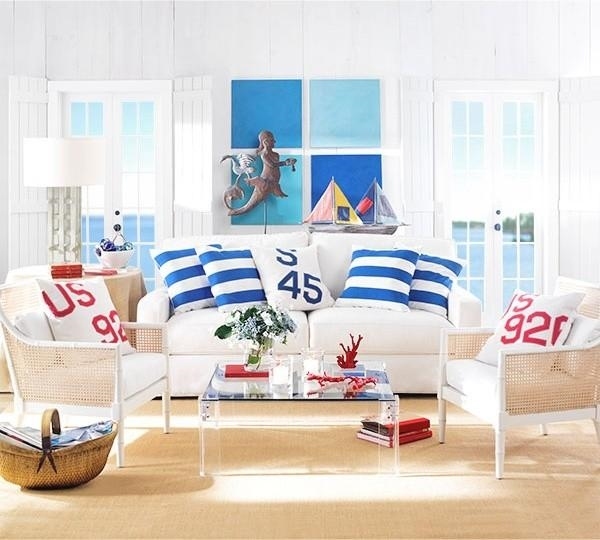 living room ideas beach style decor Acrylic table white sofa
