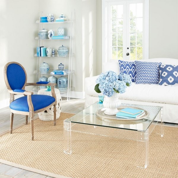 lucite coffee table ideas living room decoration ideas blue white interior