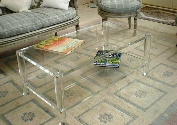 lucite rectangular shape modern table design ideas transparent furniture