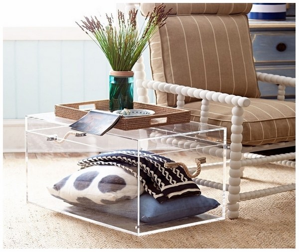lucite trunk side table ideas modern tables trunk table