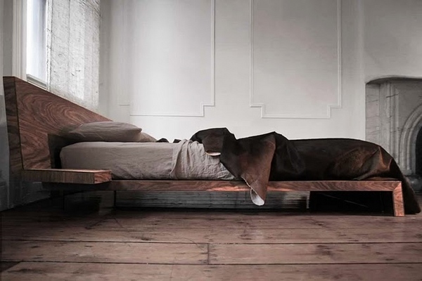 male hardwood flooring wooden platform bed 