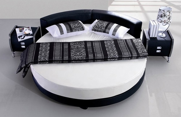 modern black white bedroom interior design round bed ideas