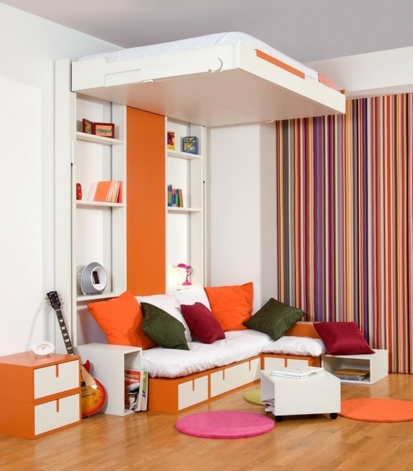 modern white orange design ideas