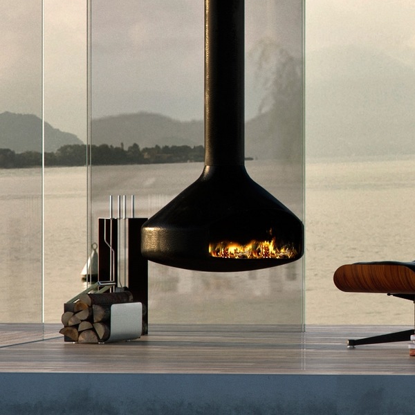 Suspended fireplace – modern elegance in the home interior