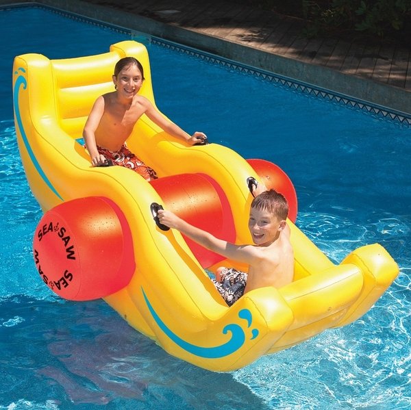 outdoor swimming pool inflatables sea saw water rocker