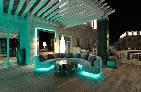patio outdoor ideas under seat lighting