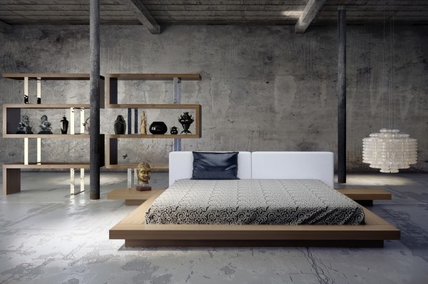 platform bed open shelves modern chandelier bedroom furniture ideas 