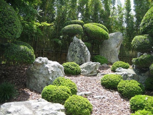 rock design ideas plants gravel Japanese style gardens