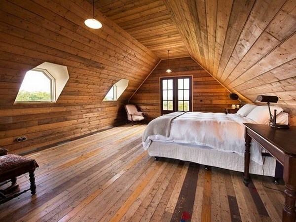  attic bedroom hardwood floor ceiling design