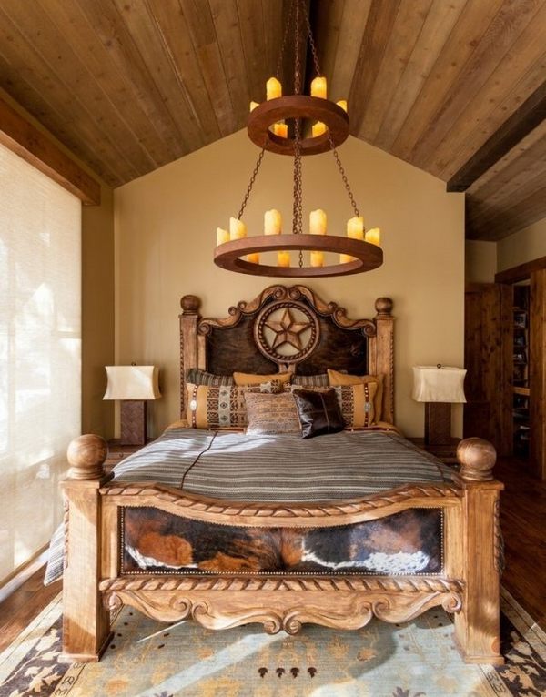  bedroom ideas solid wood bed carving vintage chandelier 