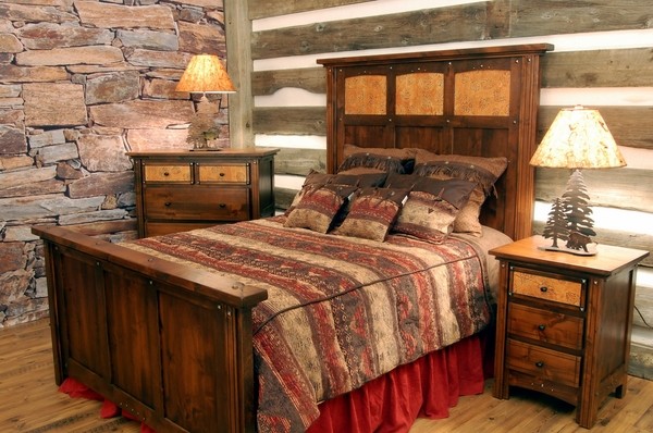  bedroom furniture rustic decor ideas stone wall 
