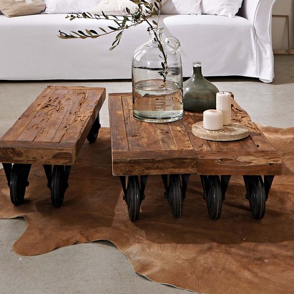 Rustic Coffee Table The Accent In The Living Room Interior