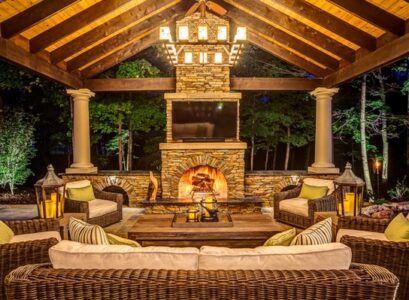 rustic-outdoor-lighting-ideas-rustic-porch-design-stone-fireplace
