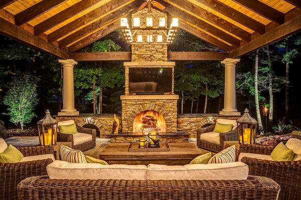 rustic-outdoor-lighting-ideas-rustic-porch-design-stone-fireplace